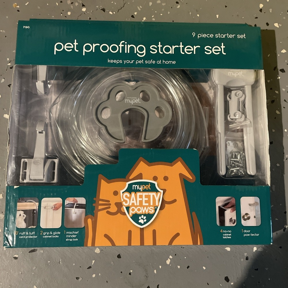 NEW My Pet Safety Paws: Pet Proofing Starter Set 9 Pc Set to Keep Your Pets Safe